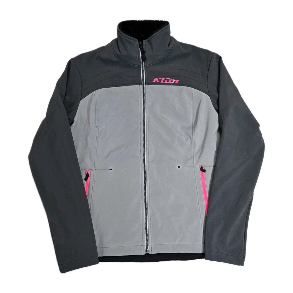 Klim Womens Whistler Softshell Fleece Jacket Small S Gray Pink Snowmobile Riding